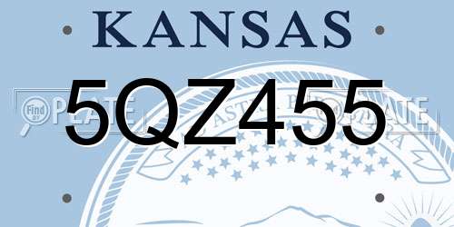 5QZ455 Kansas License Plate