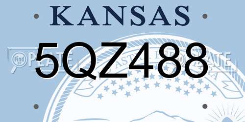 5QZ488 Kansas License Plate