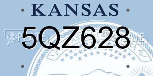 5QZ628 Kansas License Plate