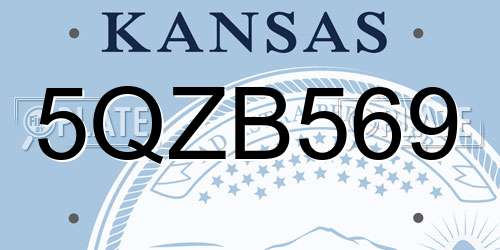 5QZB569 Kansas License Plate