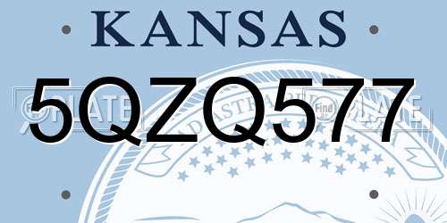 5QZQ577 Kansas License Plate
