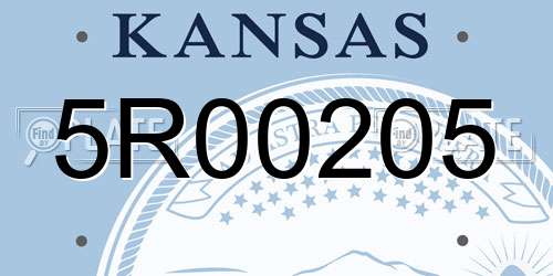 5R00205 Kansas License Plate