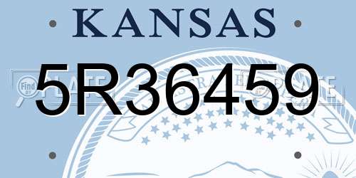 5R36459 Kansas License Plate