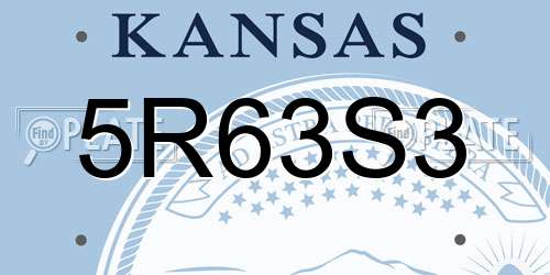 5R63S3 Kansas License Plate