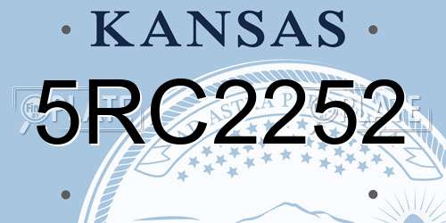 5RC2252 Kansas License Plate