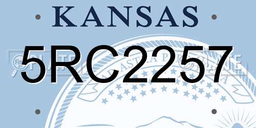 5RC2257 Kansas License Plate