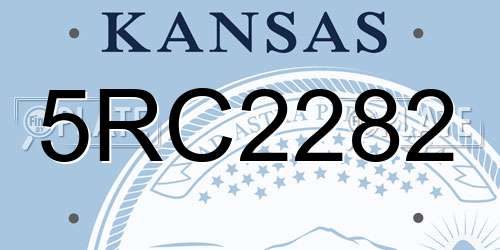 5RC2282 Kansas License Plate
