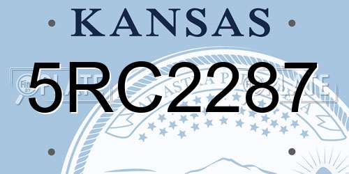 5RC2287 Kansas License Plate