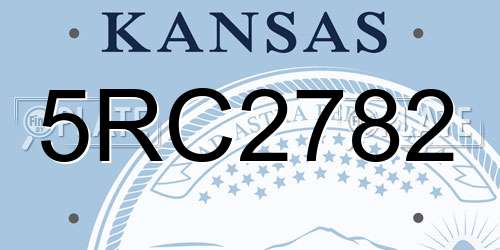 5RC2782 Kansas License Plate