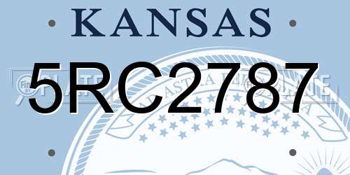 5RC2787 Kansas License Plate