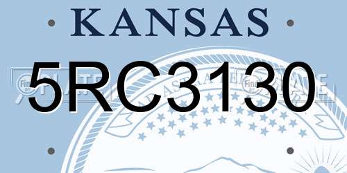 5RC3130 Kansas License Plate