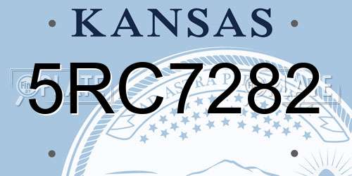 5RC7282 Kansas License Plate