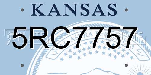 5RC7757 Kansas License Plate