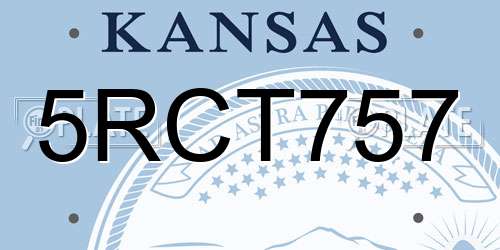 5RCT757 Kansas License Plate
