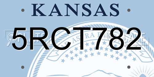 5RCT782 Kansas License Plate