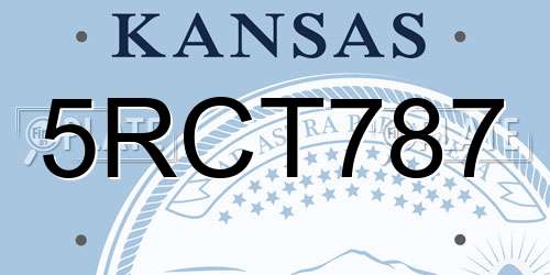 5RCT787 Kansas License Plate