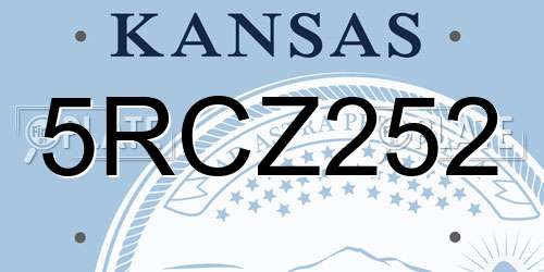 5RCZ252 Kansas License Plate