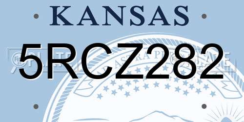 5RCZ282 Kansas License Plate