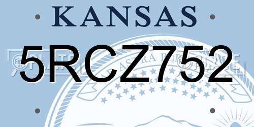 5RCZ752 Kansas License Plate