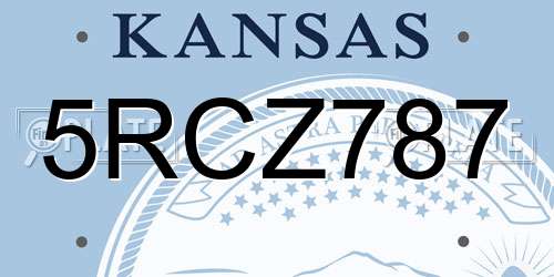 5RCZ787 Kansas License Plate