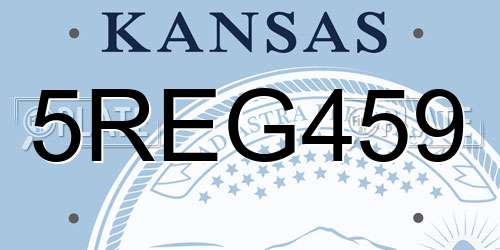 5REG459 Kansas License Plate
