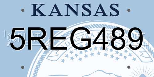 5REG489 Kansas License Plate