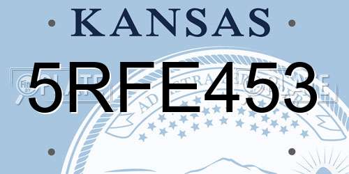 5RFE453 Kansas License Plate