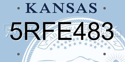 5RFE483 Kansas License Plate