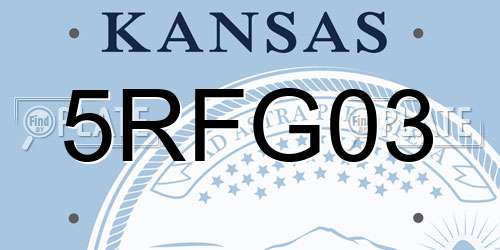 5RFG03 Kansas License Plate