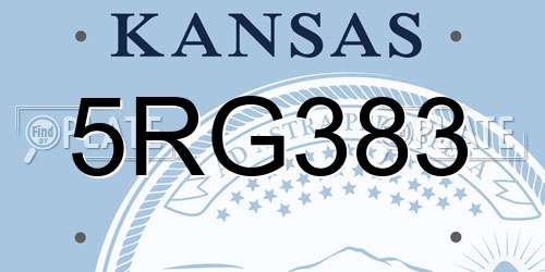 5RG383 Kansas License Plate