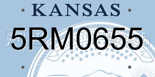5RM0655 Kansas License Plate
