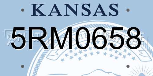 5RM0658 Kansas License Plate