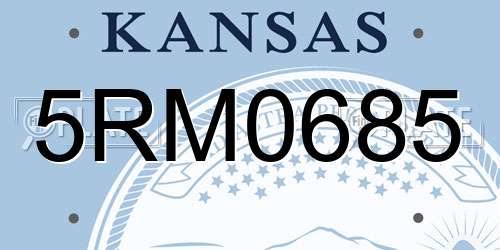 5RM0685 Kansas License Plate