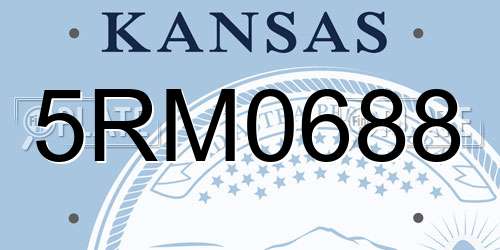 5RM0688 Kansas License Plate