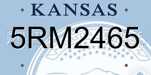 5RM2465 Kansas License Plate