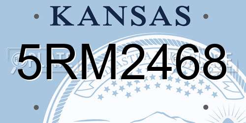 5RM2468 Kansas License Plate