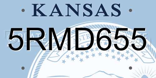 5RMD655 Kansas License Plate