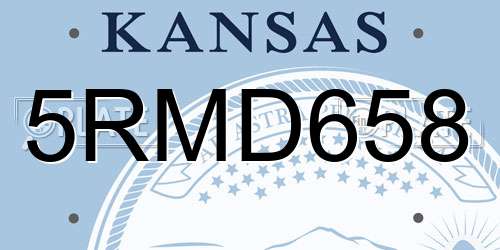 5RMD658 Kansas License Plate