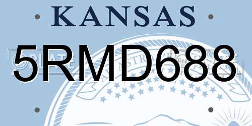 5RMD688 Kansas License Plate