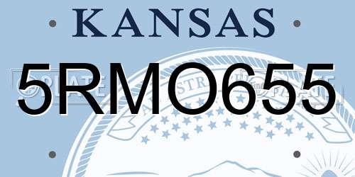 5RMO655 Kansas License Plate
