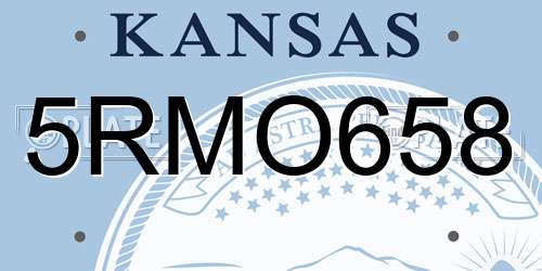 5RMO658 Kansas License Plate
