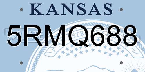 5RMQ688 Kansas License Plate