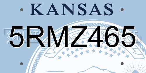 5RMZ465 Kansas License Plate