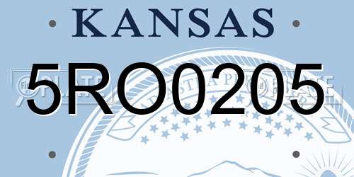 5RO0205 Kansas License Plate