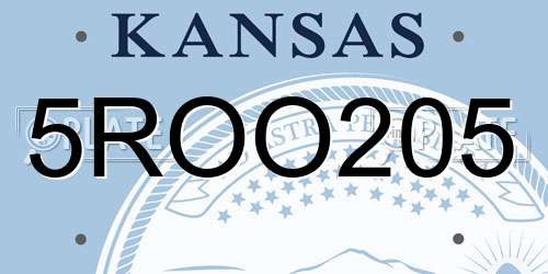 5ROO205 Kansas License Plate