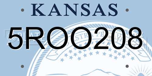 5ROO208 Kansas License Plate