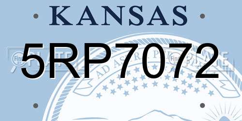 5RP7072 Kansas License Plate