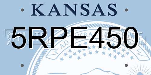 5RPE450 Kansas License Plate