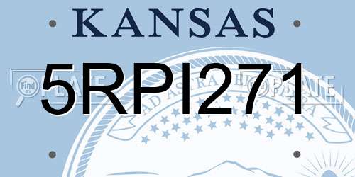 5RPI271 Kansas License Plate