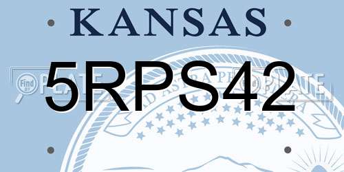 5RPS42 Kansas License Plate